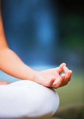 Close up View of Woman in Lotus Position