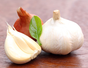 Onion with garlic