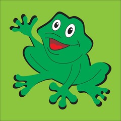 Obraz premium Забавная лягушка Vector illustration of funny frog