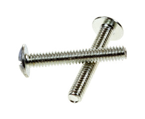 Hardware bolts on a white background