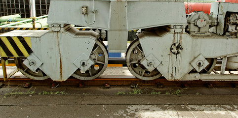 Fototapeta na wymiar railroad rolling heavy stand