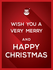 Wish You a Very Merry and Happy Typography Christmas card