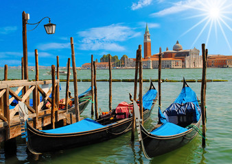 Two gondolas in Venice