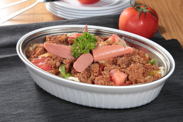 meat sausage risotto