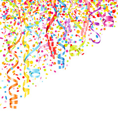 Streamers & Confetti Stars Color Party Background
