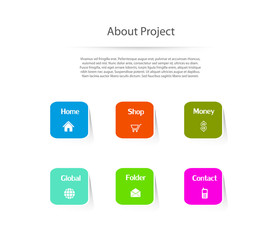 Website template design menu navigation elements