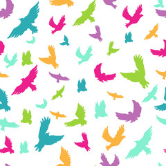 Birds in seamless pattern