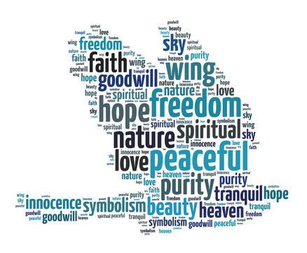Words Illustration of the bird of peace