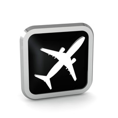 Fototapeta premium black airplane icon on a white background