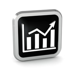 black graph icon on a white background