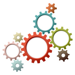 Retro Gears White Background