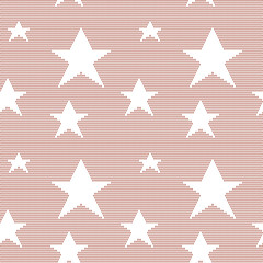 Lace seamless pattern with stars. Vector mesh.