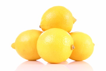 Lemons on white background