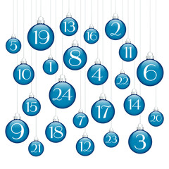 Advent Calendar Christmas Balls Blue/Silver