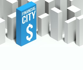 Fototapeta premium 3d financial city conceptual model of downtown