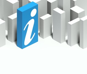 Obraz premium 3d information symbol in conceptual model of city
