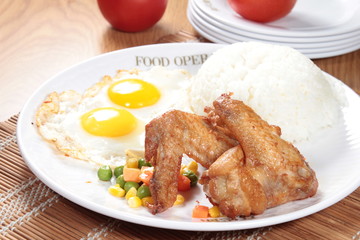 chicken wings and egg