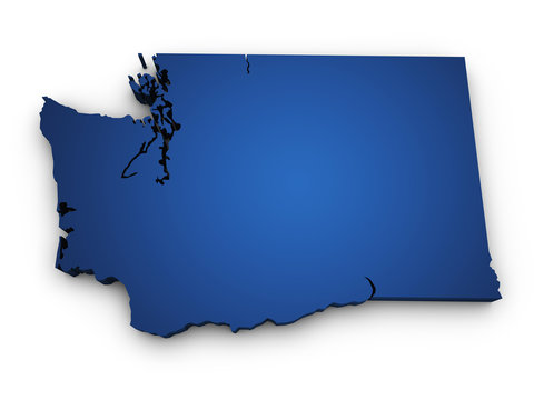 Map Of Washington 3d Shape