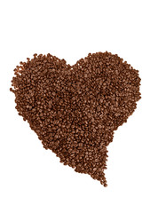 coffe beans heart shaped