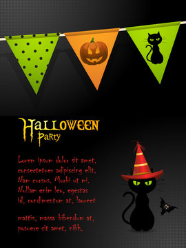 halloween black cat party background