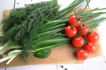 Fresh organic vegetable set