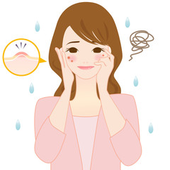女性　ニキビ　湿疹　肌荒れ　冬