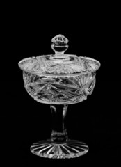 Antique bright crystal holder with lid