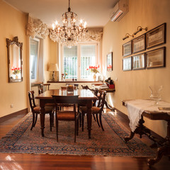Architectural detail of an elegant dining room