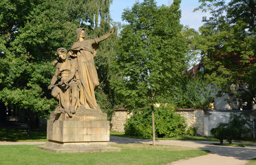 Obraz premium Sculptural group Premysl & Libuse