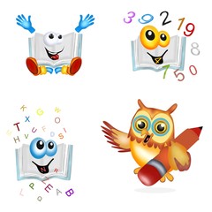 gufo con libri matti