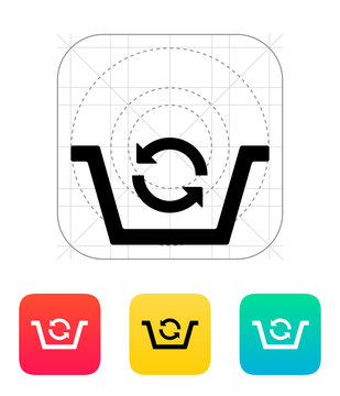 Shopping basket exchange icon.