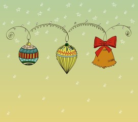 Christmas  and new year in the style retro.