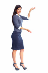 Inviting business woman.