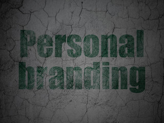 Advertising concept: Personal Branding on grunge wall background