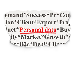 Information concept: Personal Data on Paper background