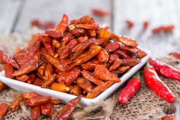Portion of dried Chillies