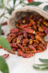 Portion of dried Chillies