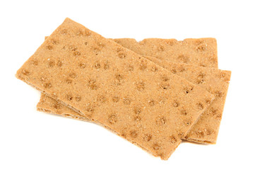 Rye Crisp Bread Isolated on White Background