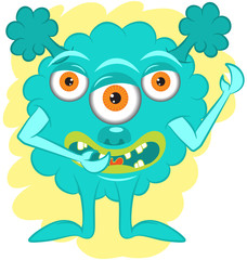 Illustration vector of cartoon cute monster