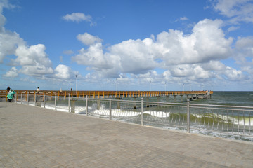 Promenade and pier in the city of Zelenogradsk of the Kaliningra