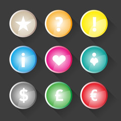 Social media internet buttons and icons