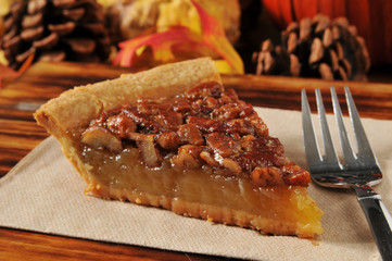 Slice of pecan pie