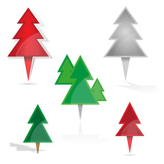 Christmas pins. Nature. Trees. - obrazy, fototapety, plakaty