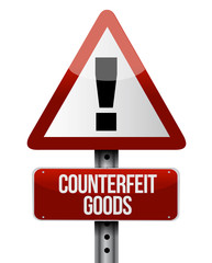 counterfeit goods road sign illustration