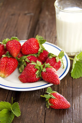 Breakfast with strawberry milk