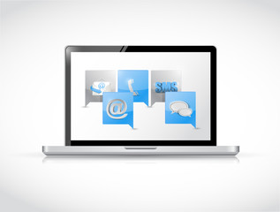 laptop message bubble communication concept