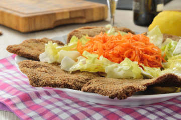 Cotoletta impanata con verdure