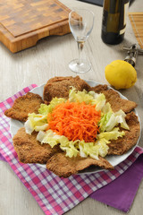 Cotoletta impanata con verdure