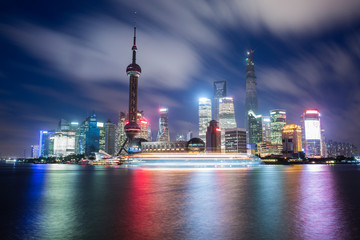 Obraz premium shanghai skyline at night