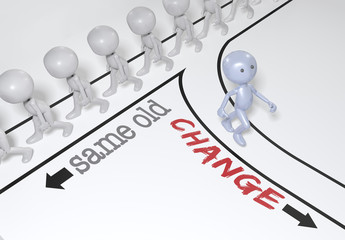 Person choice change go new path